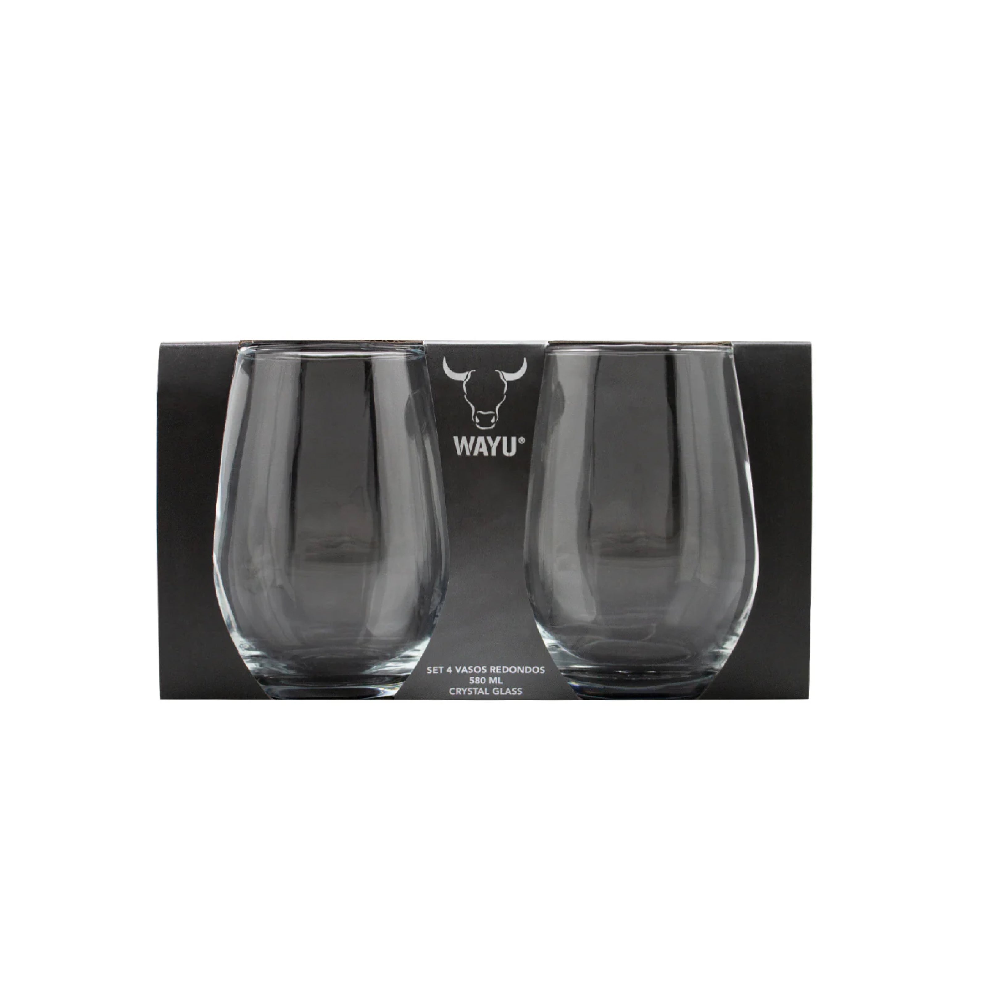 Set 4 vasos redondos vidrio