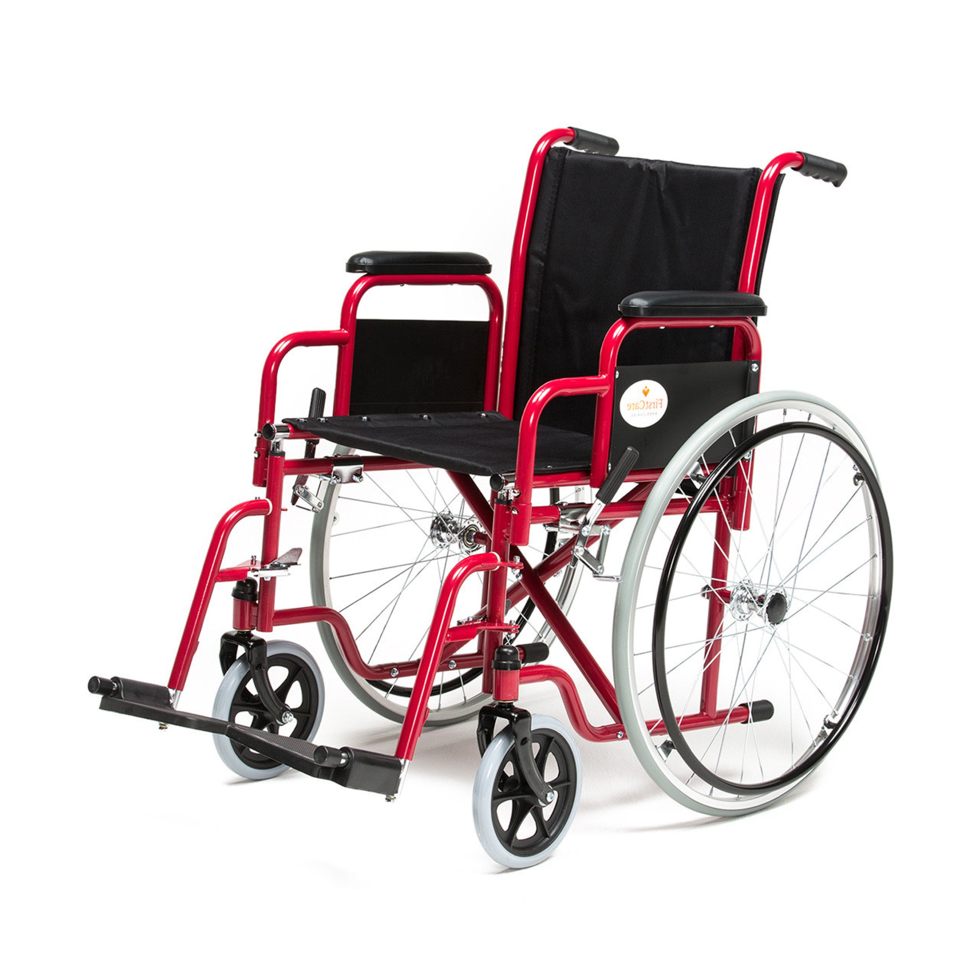 Silla de ruedas Standard Plus desmontable y plegable Roja