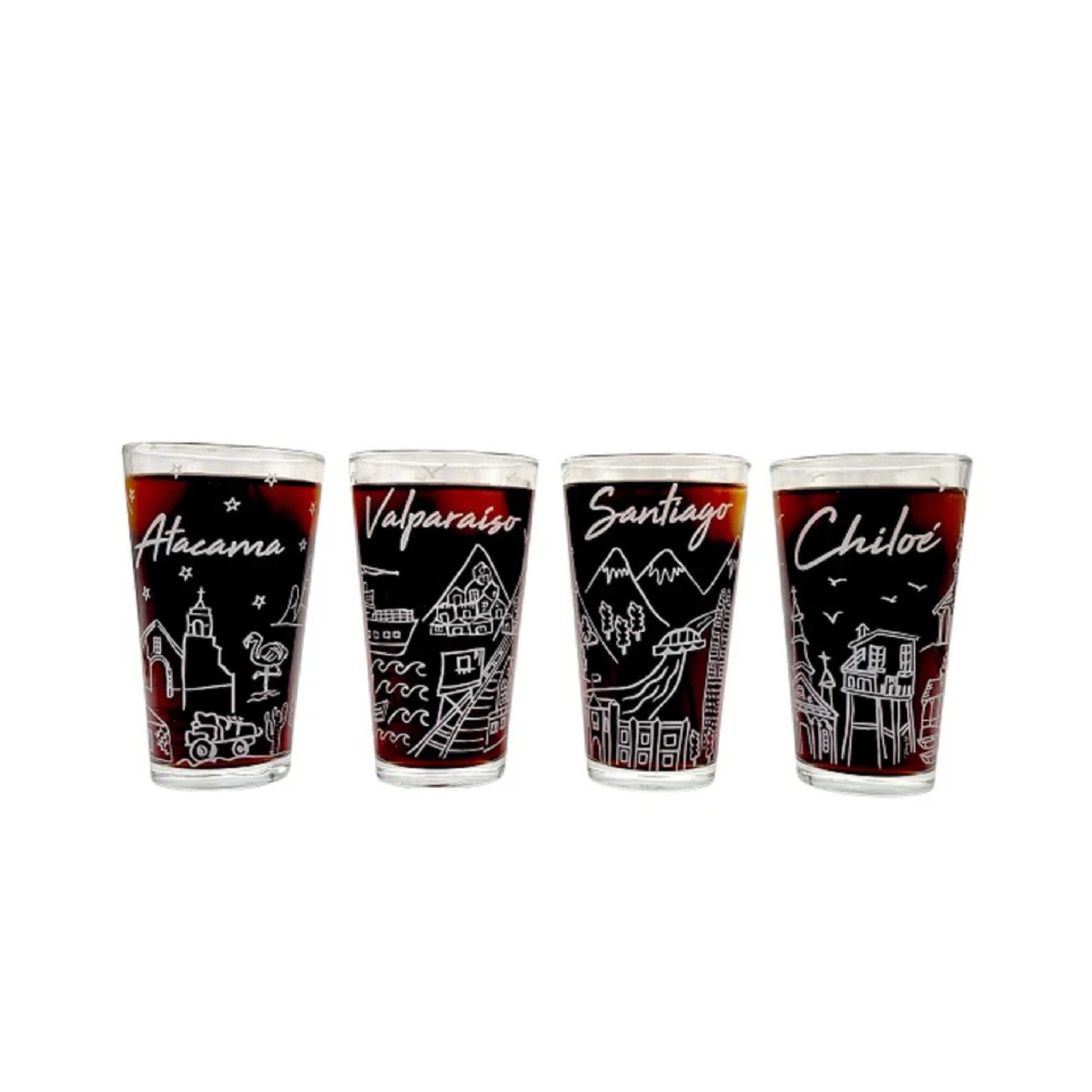 Set 4 vasos Chile collection