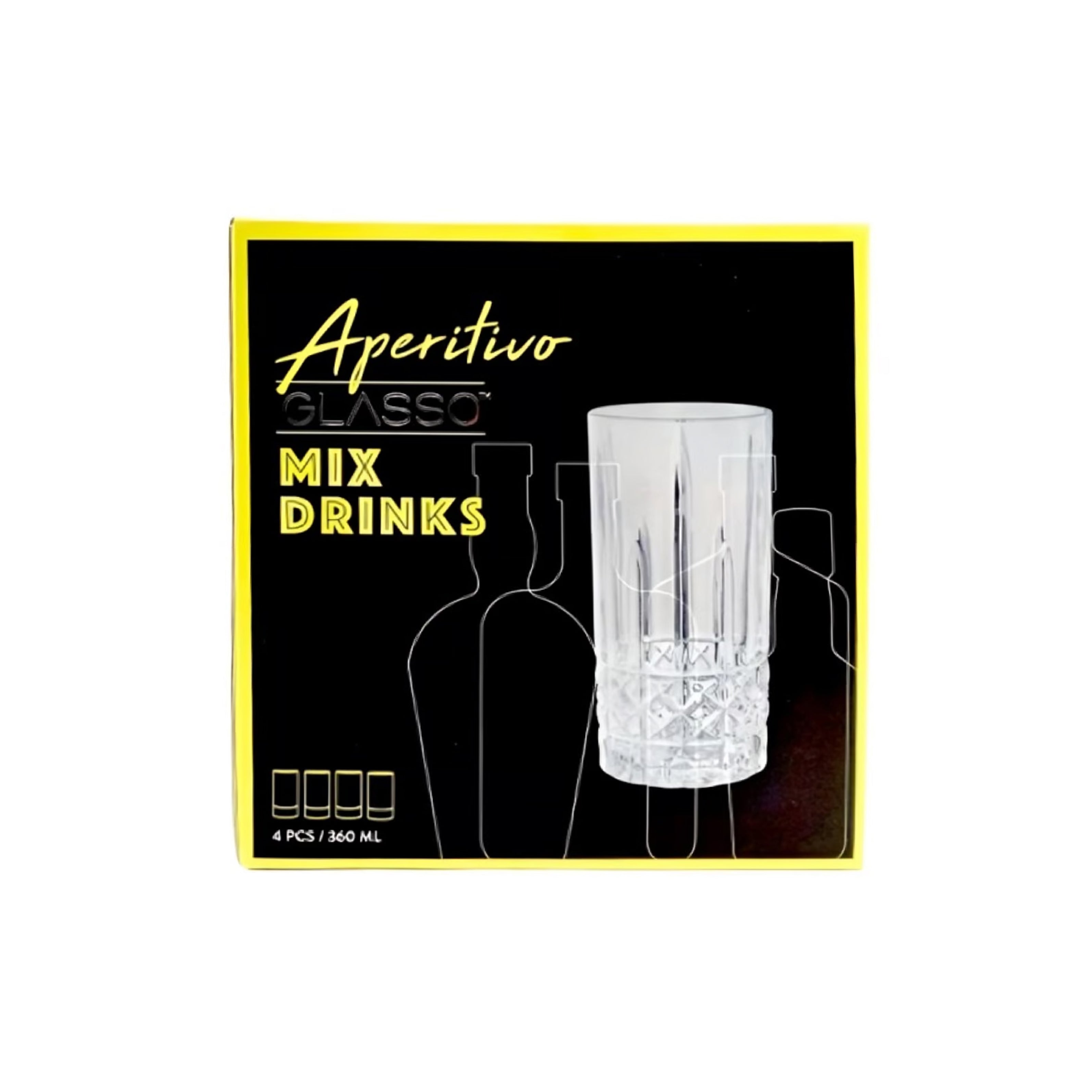 Set 4 vasos mix drinks vintage