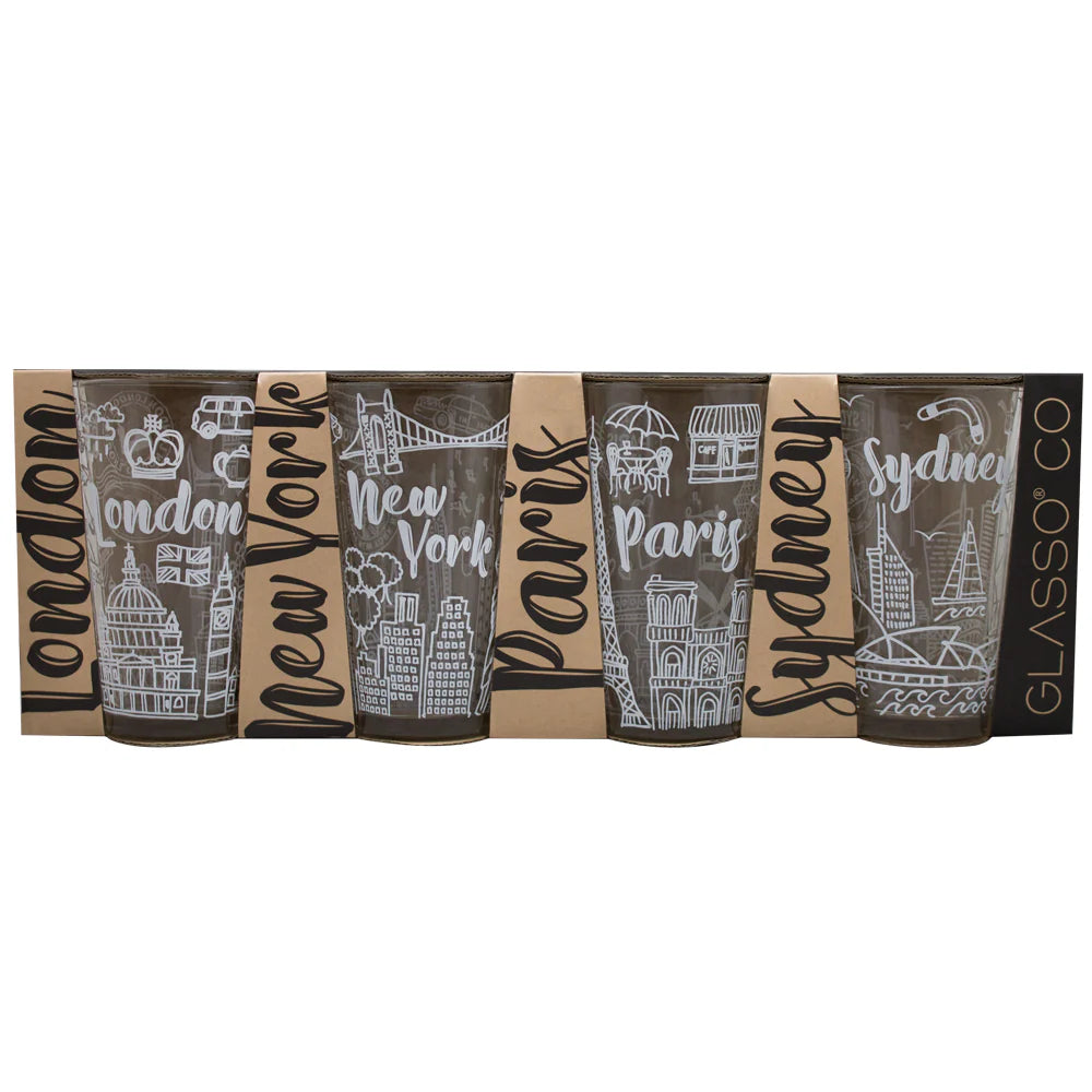 Set 4 vasos city collection