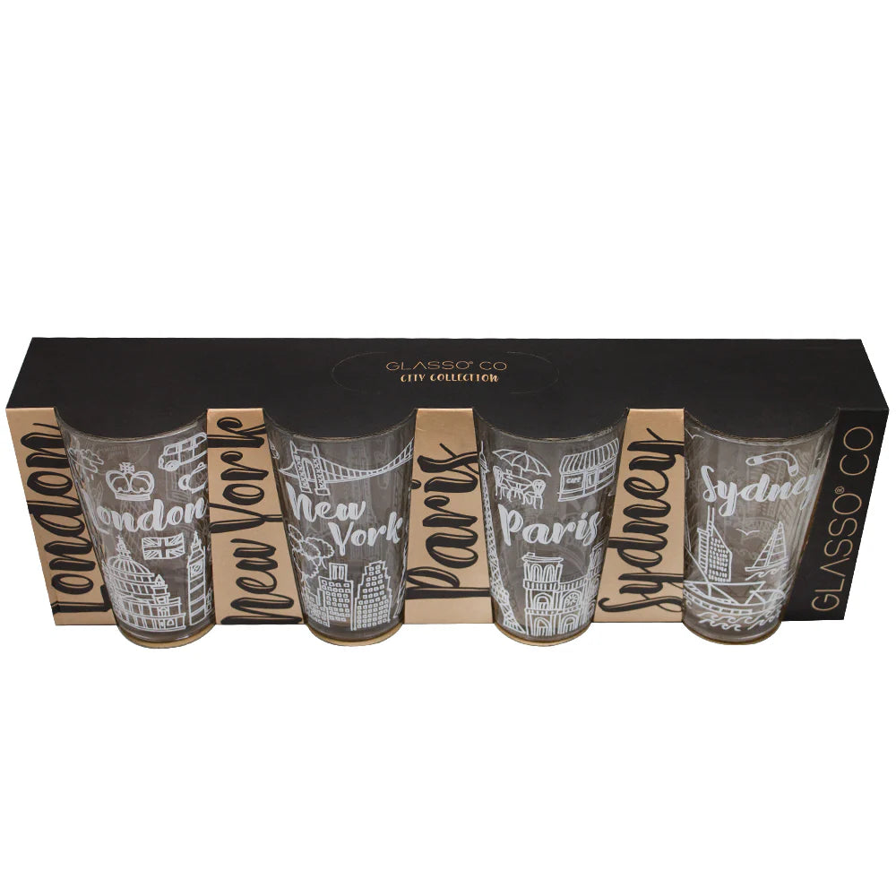 Set 4 vasos city collection