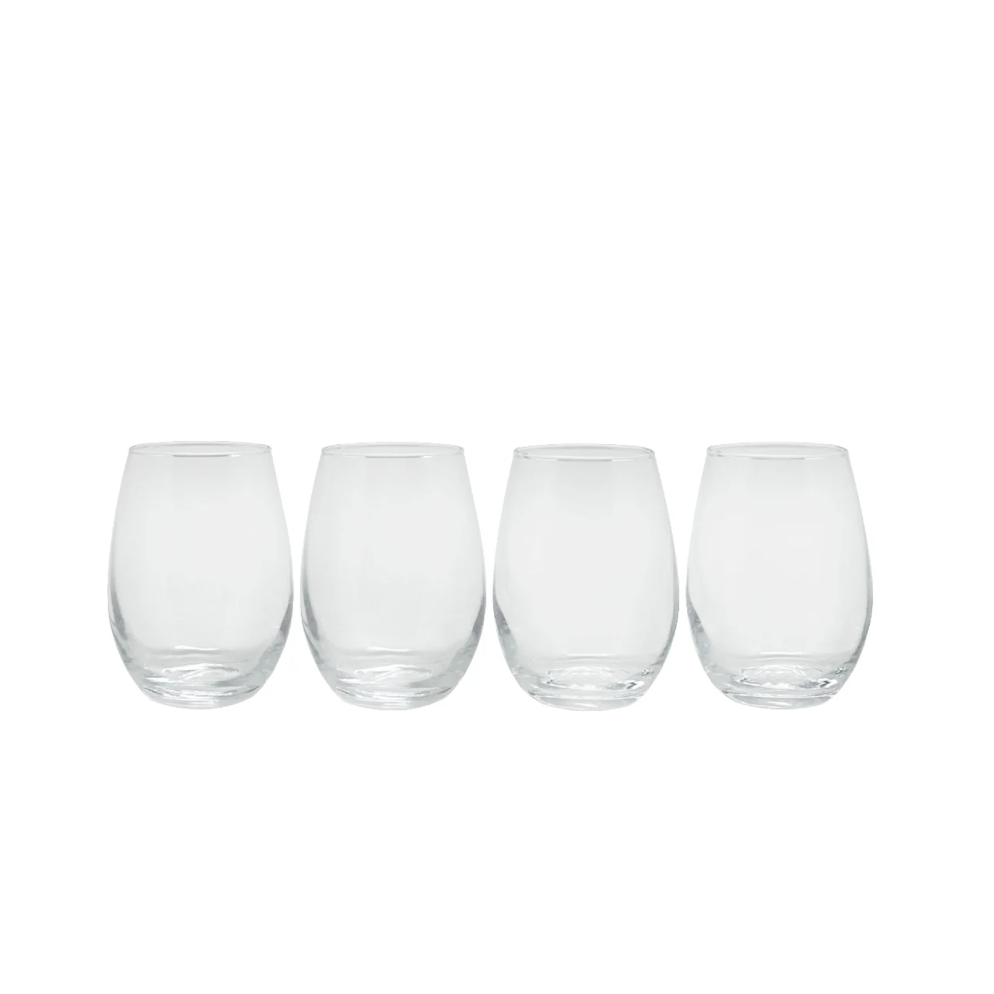 Set 4 vasos redondos vidrio