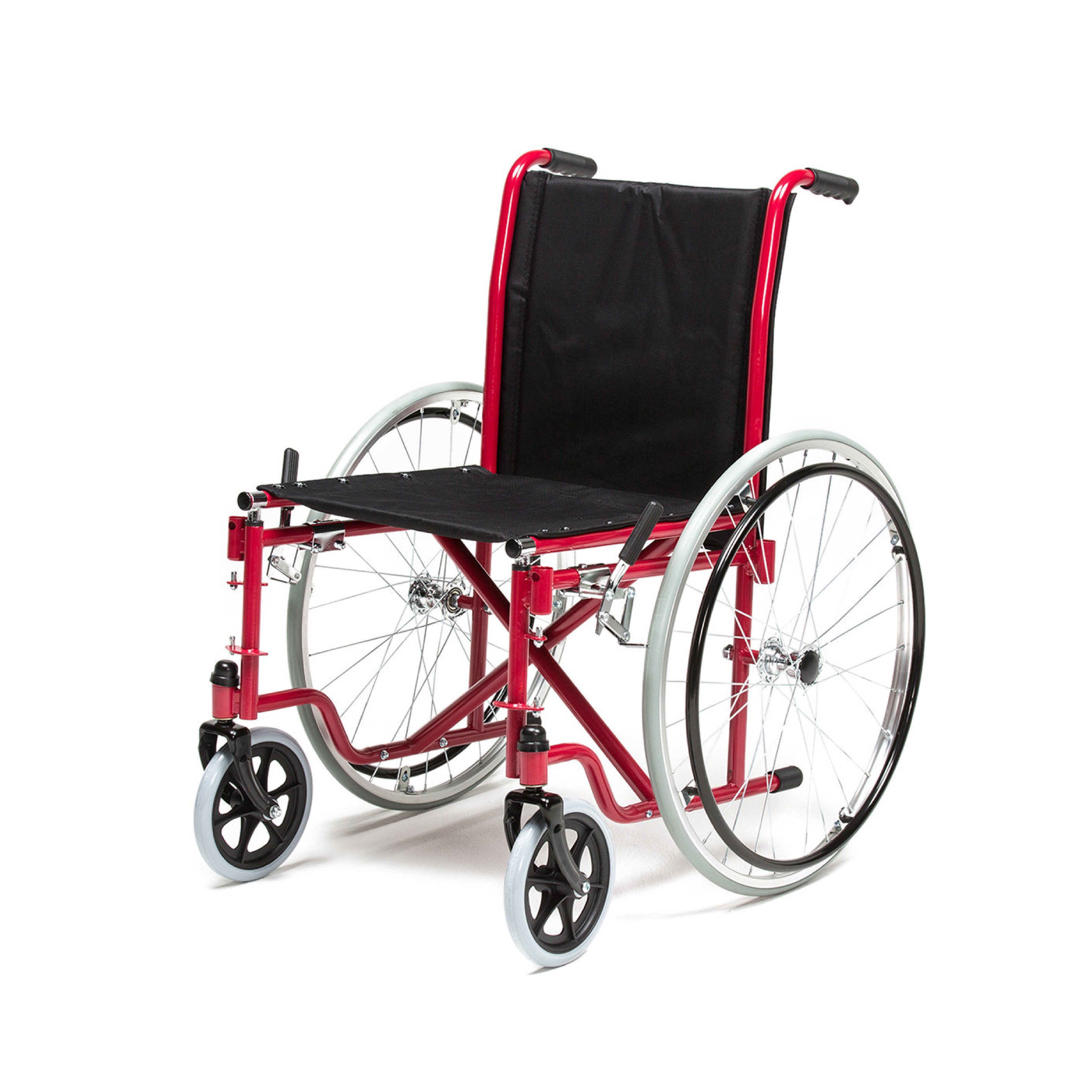 Silla de ruedas Standard Plus desmontable y plegable Roja