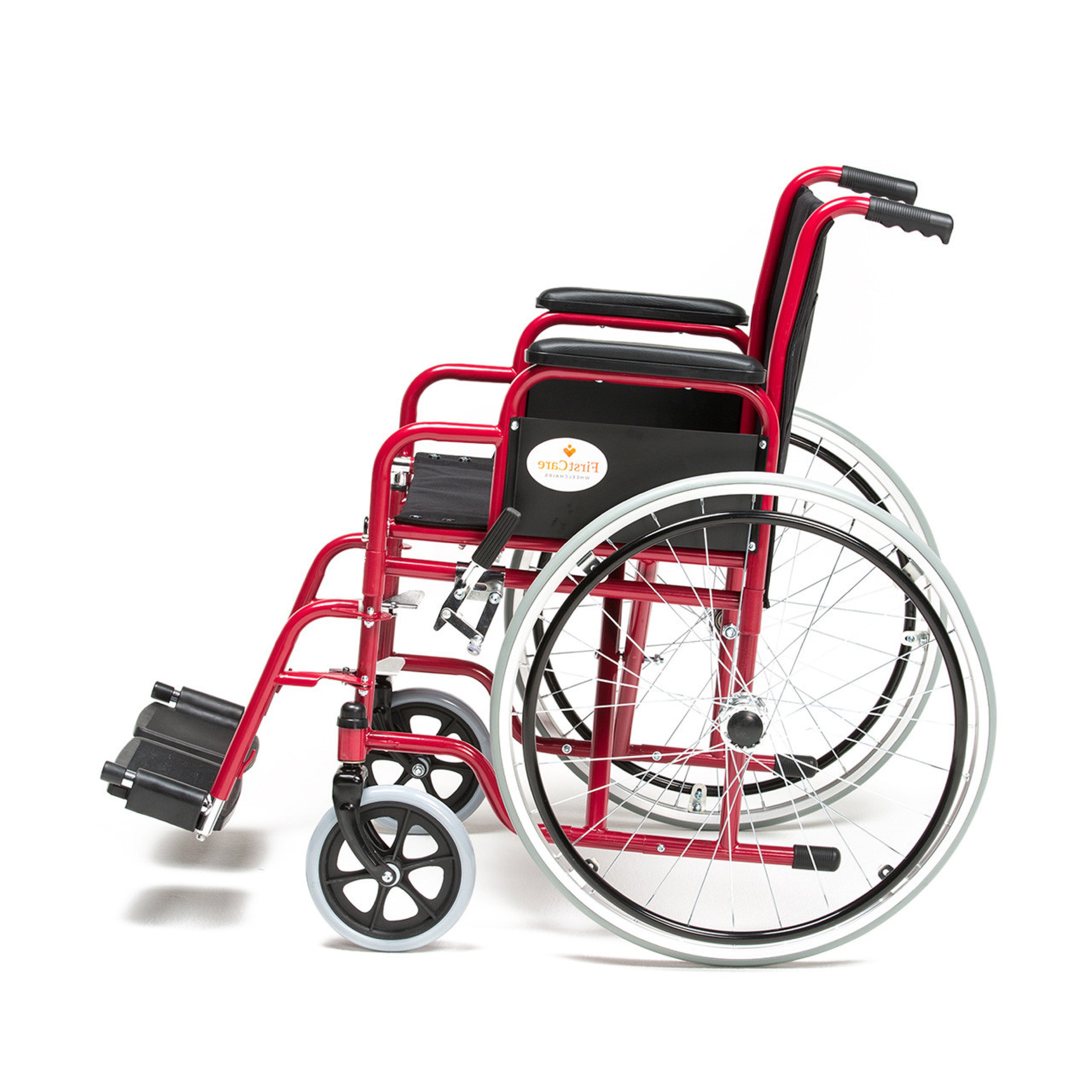 Silla de ruedas Standard Plus desmontable y plegable Roja