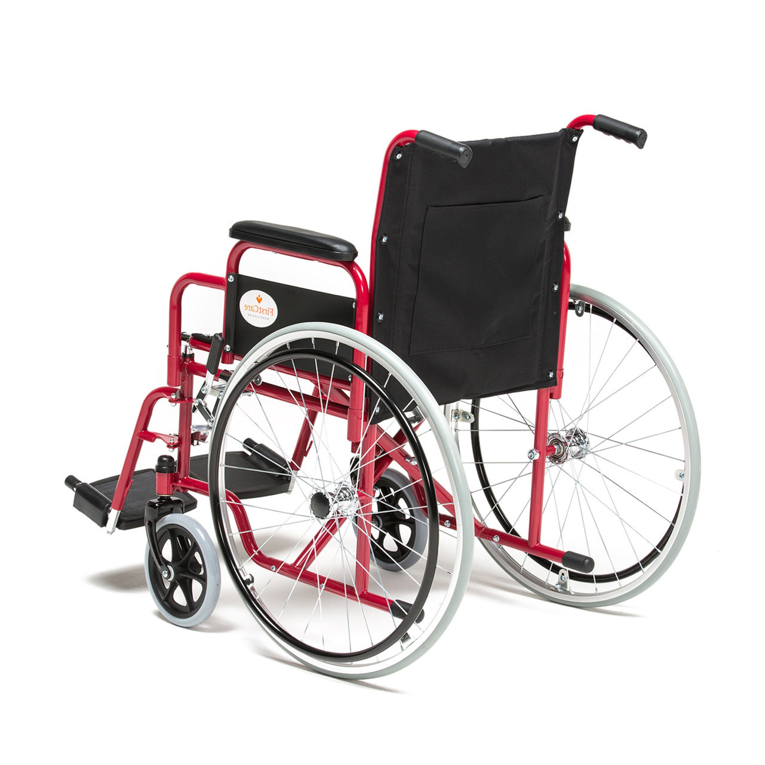 Silla de ruedas Standard Plus desmontable y plegable Roja