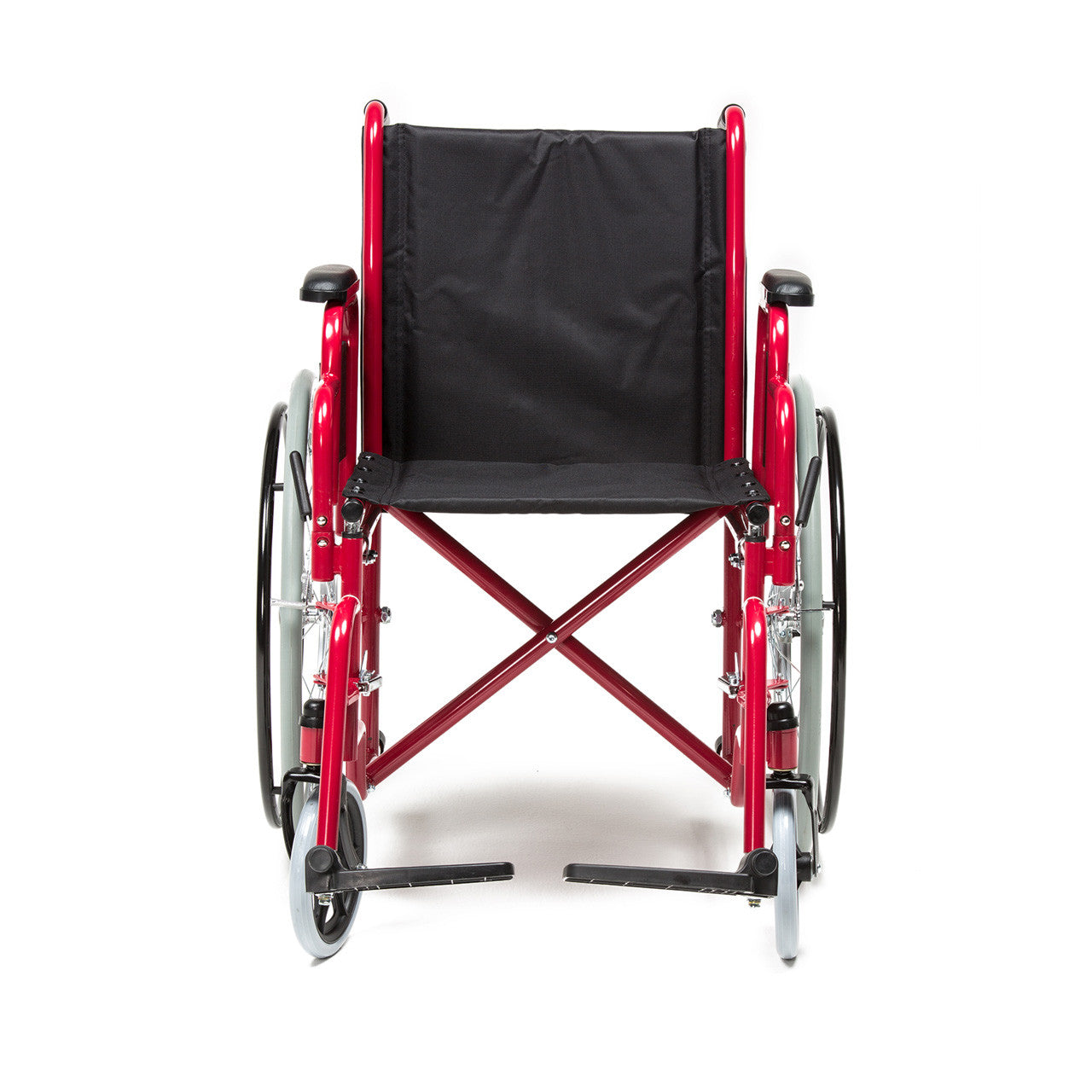 Silla de ruedas Standard Plus desmontable y plegable Roja